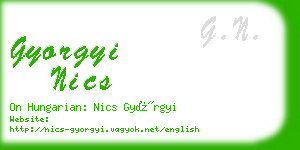 gyorgyi nics business card